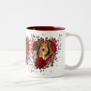 Tasse 2 Couleurs Valentines - clé à mon coeur - Sheltie