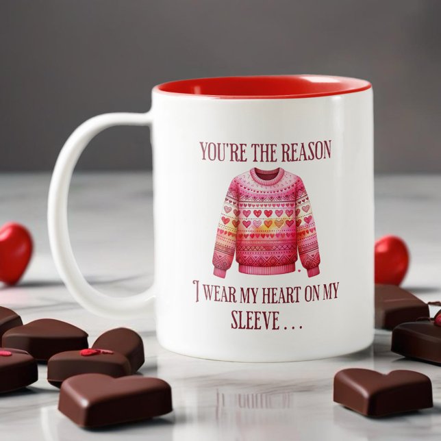Tasse 2 Couleurs Valentines moches (Enjoy this beautiful Knitting design! For yarn lovers and craft enthusiasts. )