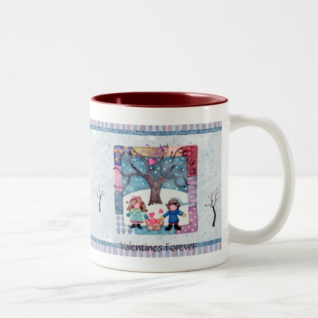 Tasse 2 Couleurs Valentines pour toujours (Droit)