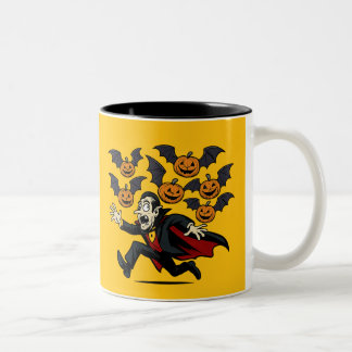 Tasse 2 Couleurs Vampire Halloween vintage et chauves-souris de cit