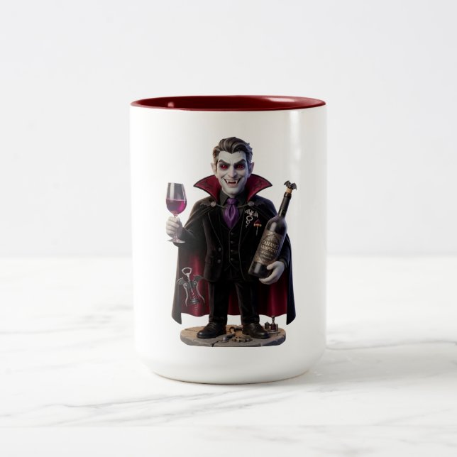 Tasse 2 Couleurs Vampire Sommelier Cabernet Vampirius Funny Hallowe (Centre)