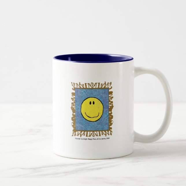 Tasse 2 Couleurs van gogh face heureuse (Droit)
