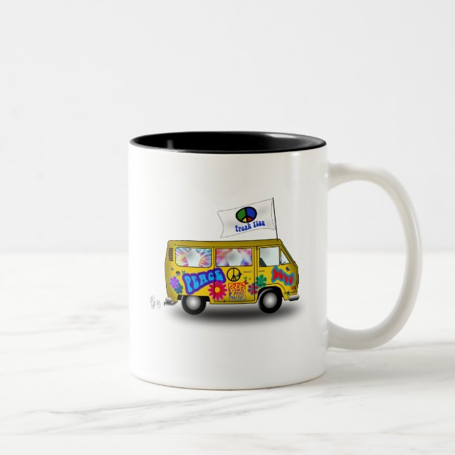 Tasse 2 Couleurs Van hippie magique (Droit)