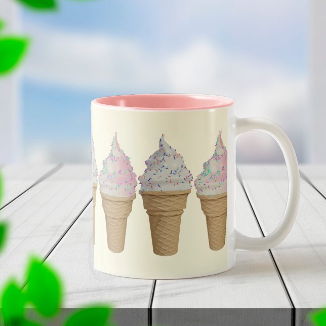 Tasse 2 Couleurs Vanille Et Fraise Soft Sert Glace Crème (Créateur téléchargé)