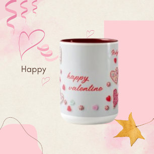 Tasse 2 Couleurs Variété moderne Coeur & Formes Bonbon coloré
