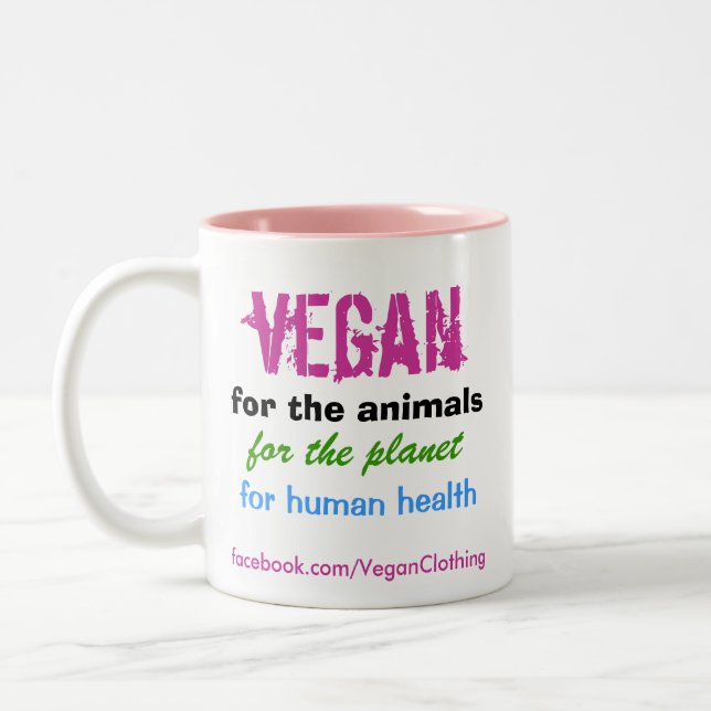 Tasse 2 Couleurs Végétalien pour les animaux (Gauche)