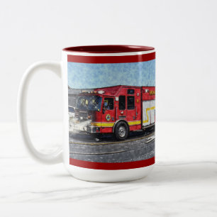 Tasse 2 Couleurs Véhicule d'urgence de la Secourt d'incendie
