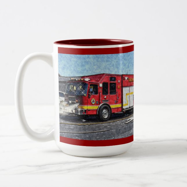 Tasse 2 Couleurs Véhicule d'urgence de la Secourt d'incendie (Gauche)