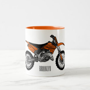 Tasse 2 Couleurs Vélo droit hors route moto / motocross dessin anim