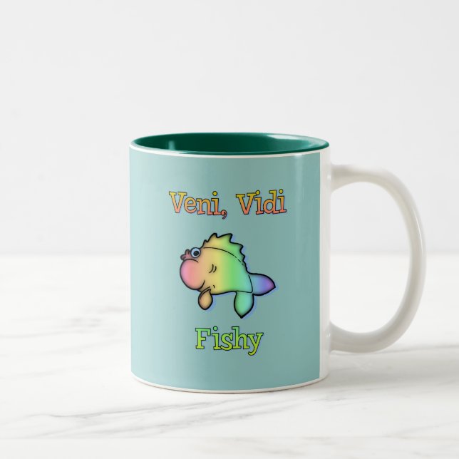 Tasse 2 Couleurs Veni Vidi de poisson (Droit)