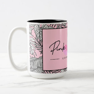 Tasse 2 Couleurs Ventilateur de Flamant rose de 15 onces