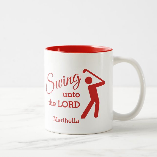 Tasse 2 Couleurs VENTILATEUR DE GOLF CHRÉTIEN Swing to Lord WHITE C (Droit)