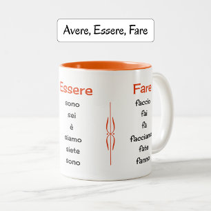 Tasse 2 Couleurs Verbes italiens apprentissage enseignement