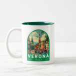 Tasse 2 Couleurs Vérone Italie Travel Art Vintage<br><div class="desc">Vérone rétro design de voyage vectoriel. Vérone est une ville du nord de l'Italie de la Vénétie,  avec une vieille ville médiévale construite entre les méandres de la rivière Adige. C’est célèbre pour être le cadre de "Roméo et Juliette" de Shakespeare.</div>