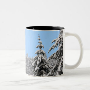 Tasse 2 Couleurs Verre de bière de vacances Festive Forêt d'hiver
