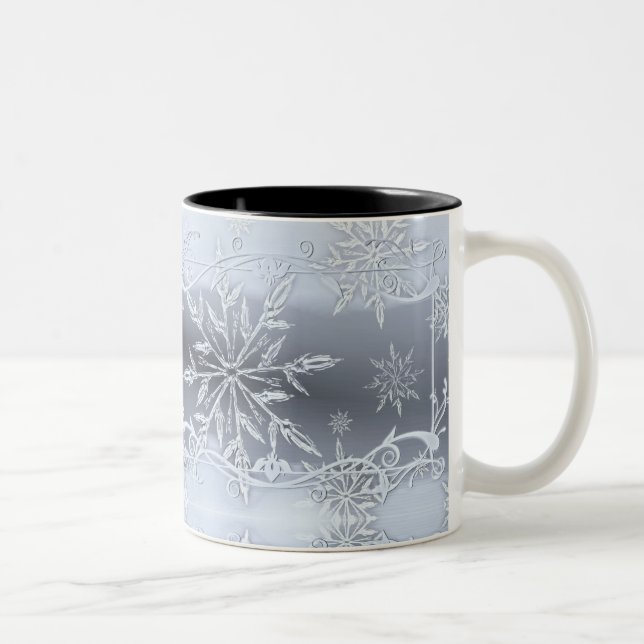 Tasse 2 Couleurs Verre de flocons de neige géométriques Abstraits b (Droit)
