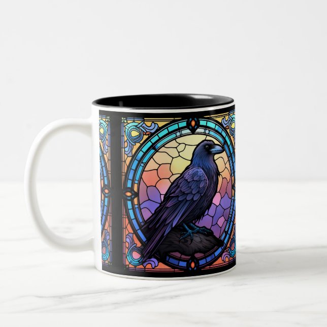Tasse 2 Couleurs Verre Éffrayant Raven (Gauche)