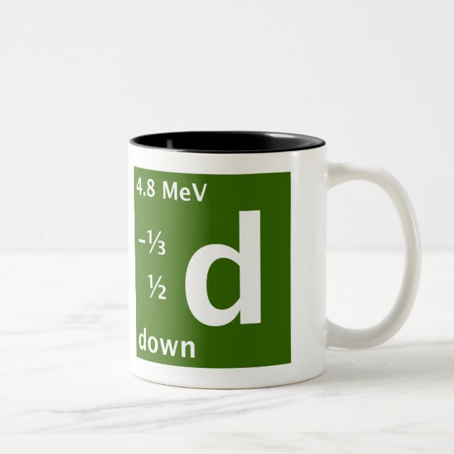 Tasse 2 Couleurs Vers le bas quark (gaucher) (Droit)