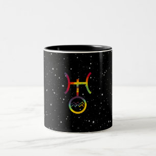 Tasse 2 Couleurs Verseau Symbole planétaire Uranus Tie-Dye Stellair
