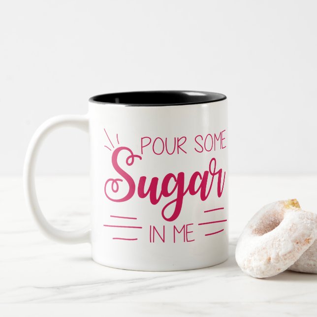 Tasse 2 Couleurs Verser Un Peu De Sucre En Moi Musique (Avec donut)