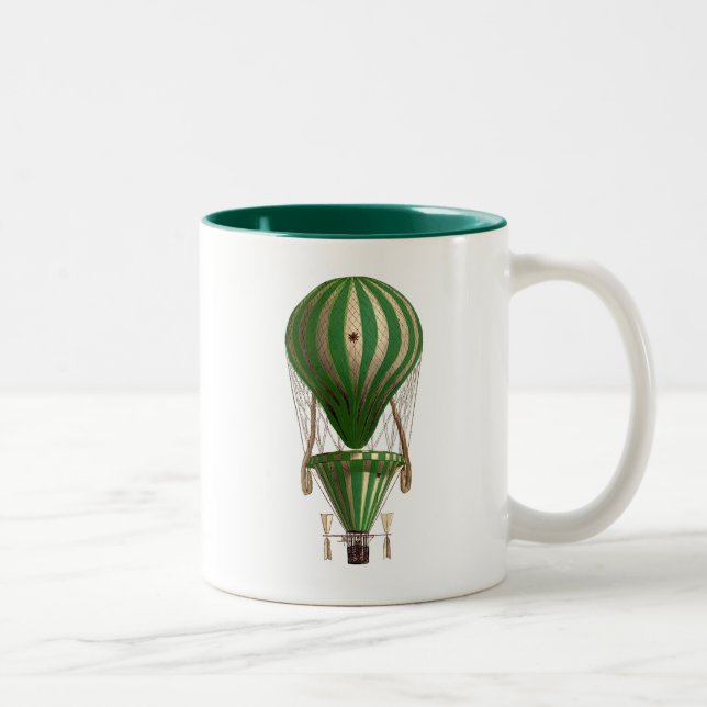 Tasse 2 Couleurs Vert ballon à air chaud hiérarchisé (Droit)