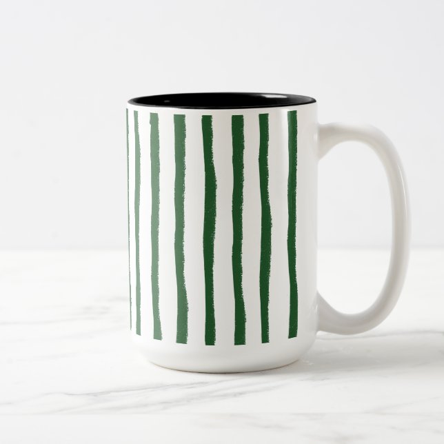 Tasse 2 Couleurs Vert bande minimale (Droit)