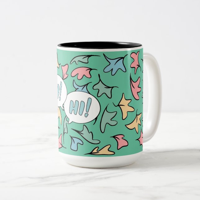 Tasse 2 Couleurs Vert Feuille Pastel (Devant droit)