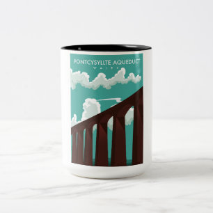 Tasse 2 Couleurs Viaduc de Leaderfoot Écosse affiche de voyage
