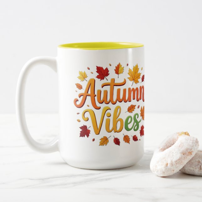 Tasse 2 Couleurs Vibes d'automne (Avec donut)