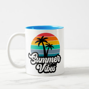 Tasse 2 Couleurs Vibes d'été avec design de palmiers