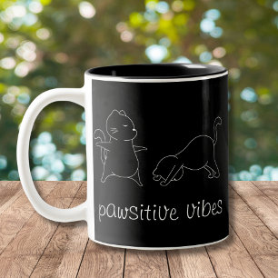 Tasse 2 Couleurs Vibes provocatrices Amoureux de les chats de yoga