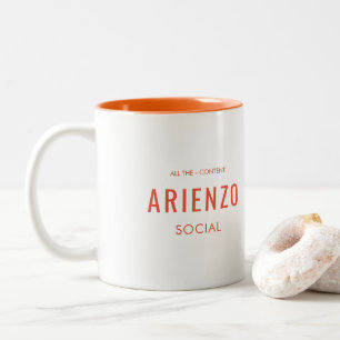 Tasse 2 Couleurs Vibrant Orange Rétro Médias Sociaux Marqué