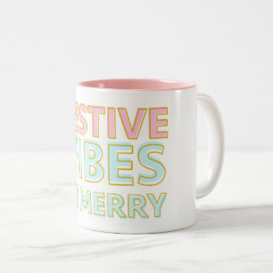 Tasse 2 Couleurs Vibrations Festives Couleurs Modernes Soyez Joyeux