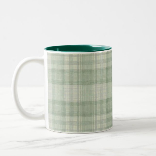 Tasse 2 Couleurs Vichy vert sauge clair (Gauche)