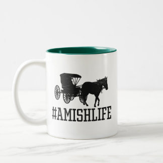 Tasse 2 Couleurs vie amish - cheval et buggy amishlife