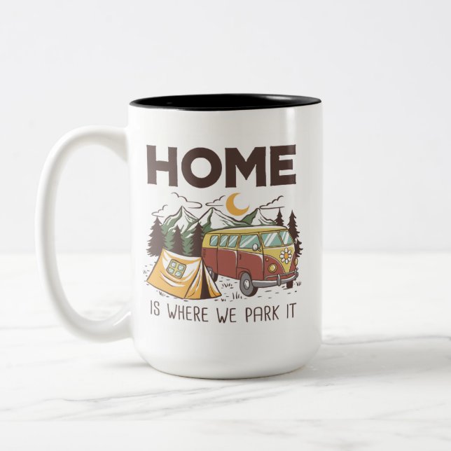 Tasse 2 Couleurs Vie de camping (Gauche)