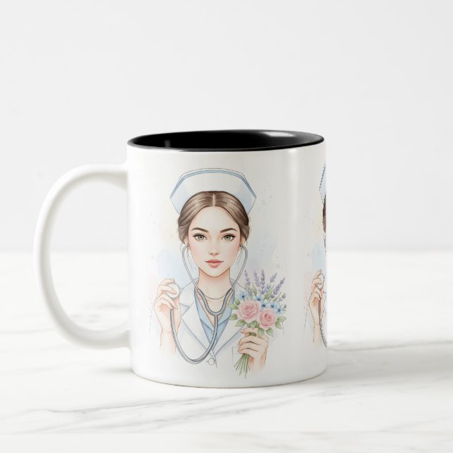 Tasse 2 Couleurs Vie d'infirmière – Force douce (Gauche)