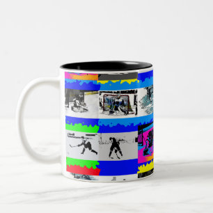 Tasse 2 Couleurs Vie d'un joueur de hockey - Hockey sur glace