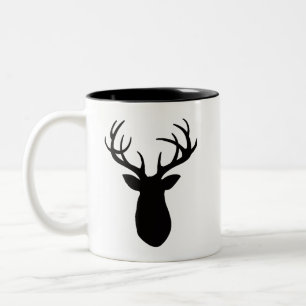 Tasse 2 Couleurs Vie noire de montagne de silhouette d'andouillers