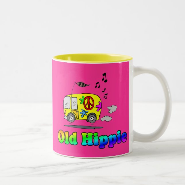 Tasse 2 Couleurs Vieil autobus hippie (Droit)