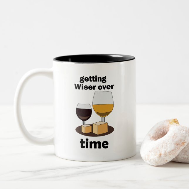 Tasse 2 Couleurs Vieilli à la perfection, devenant plus sage avec l (Avec donut)