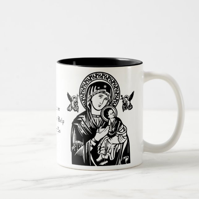 Tasse 2 Couleurs Vierge catholique Marie Jésus-Anges (Droit)