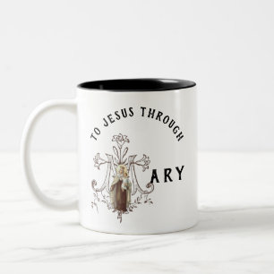 Tasse 2 Couleurs Vierge Marie Religieux Catholique Prière Jésus