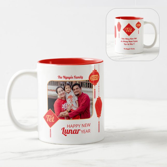 Tasse 2 Couleurs Vietnamese Tết New Year Lantern Photo (Créateur téléchargé)