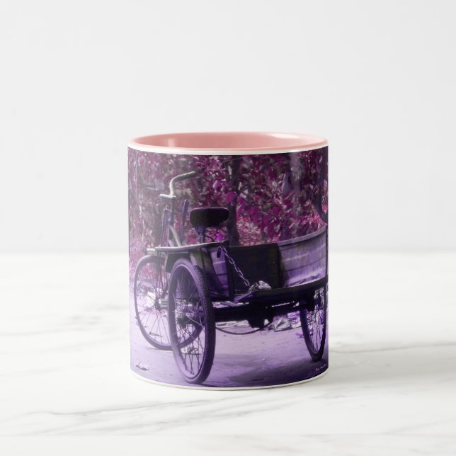 Tasse 2 Couleurs Vieux banc de vélo (Centre)