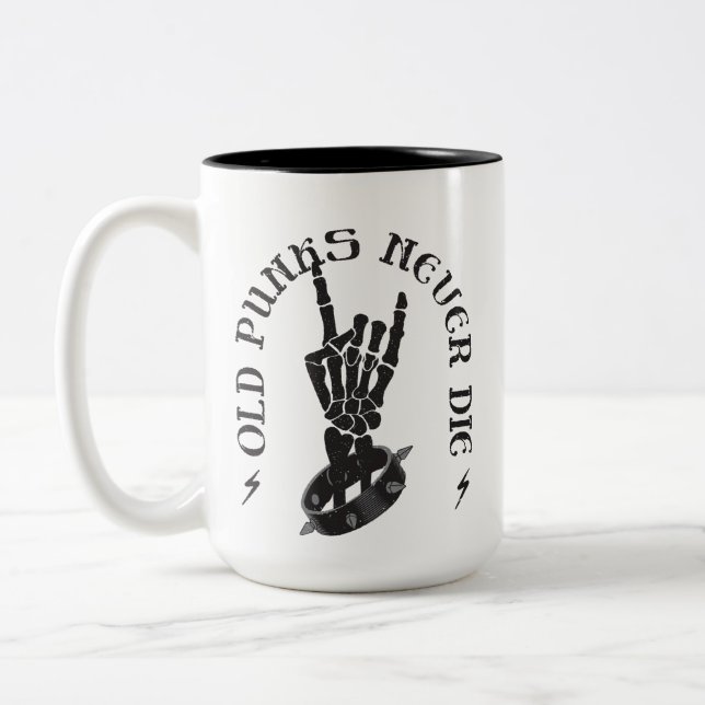 Tasse 2 Couleurs Vieux Punks Ne Meurent Jamais Skeleton Rock Sur Go (Gauche)