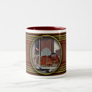 Tasse 2 Couleurs Ville - Boston Ma - Promenade du front de mer sur