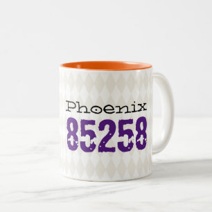 Tasse 2 Couleurs Ville Code postal Déménagement Nouveau Motif Harle