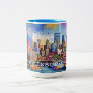 Tasse 2 Couleurs Ville de Pittsburgh Steel