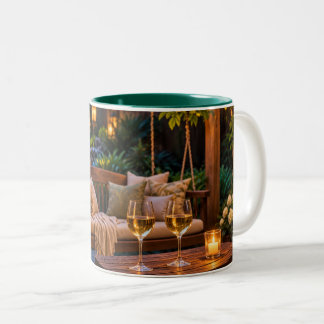 Tasse 2 Couleurs Vin au jardin crépusculaire